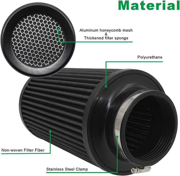 Спортен филтър Черен 76-101mm