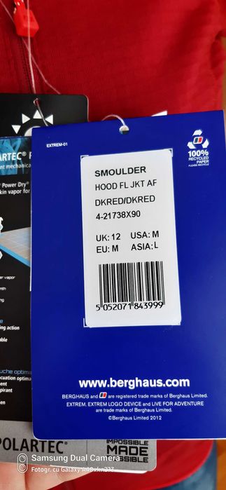 Jacheta drumetie dama, midlayer, Polartec, noua, Berghaus, marimea M