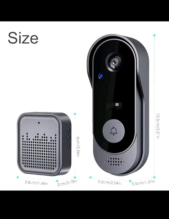 Sonerie video wireless inteligenta, 1080P, audio bidirectional,