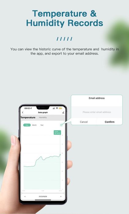Tuya Smart Zigbee Сензор за температура и влажност с LED