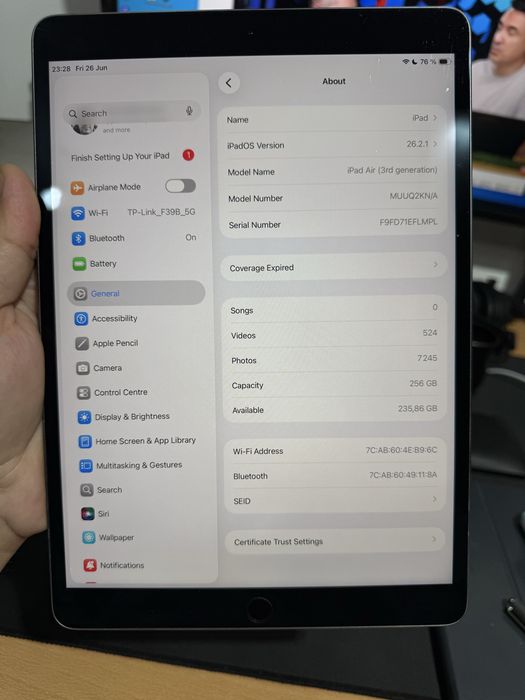 Ipad Air 3rd gen 256 wifi