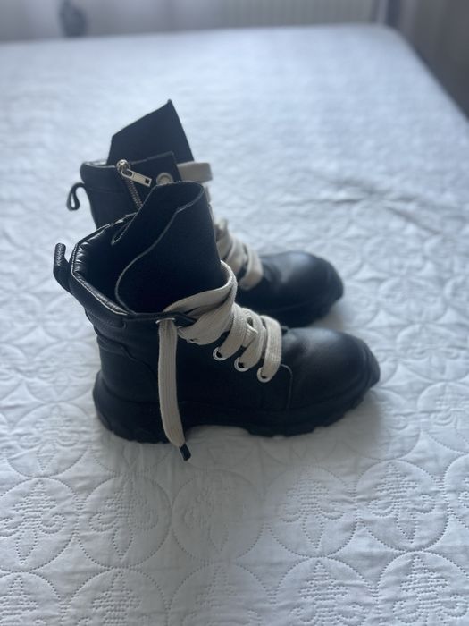 RICK OWENS leather boots - jumbolace army bozo tractor