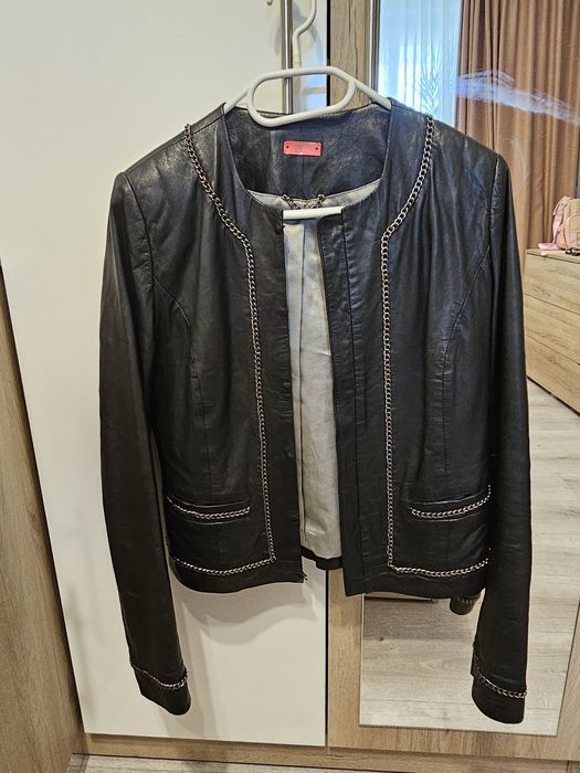 Сако естествена кожа с верижки