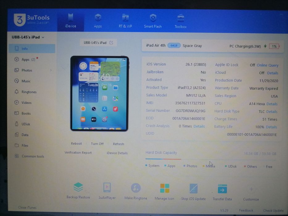 iPad Air 4, 64Gb, Baterie 100%