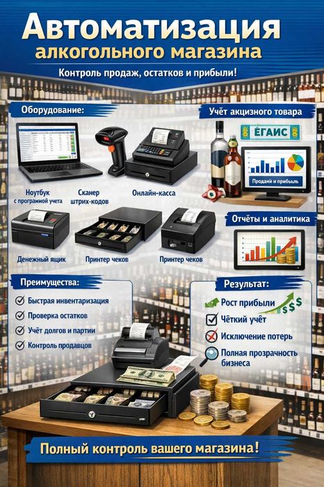 Автоматизация алкогольного магазина под ключ