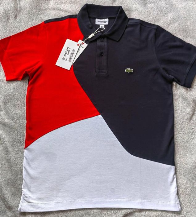 Мъжка Тениска с Яка Lacoste Colorblock (S, M, L, XL) – Ограничени Брой