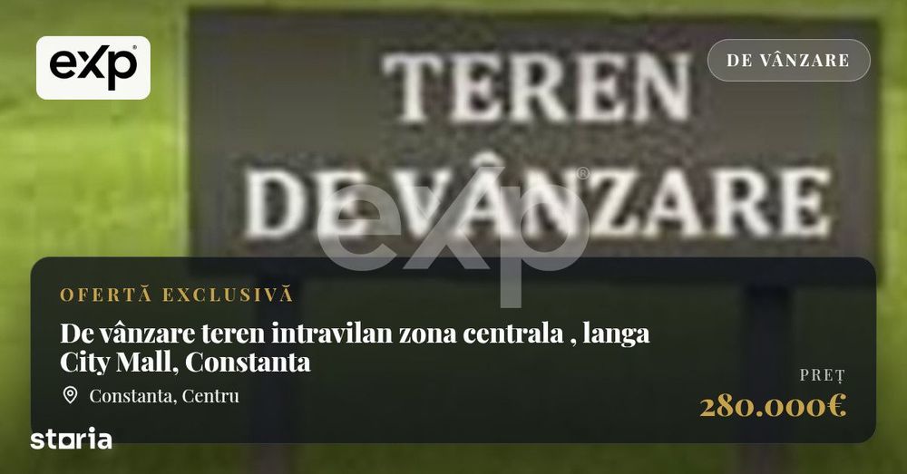 De vanzare teren intravilan zona centrala , langa City Mall, Constanta