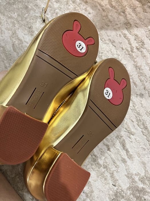 Туфли для танцы золотистые