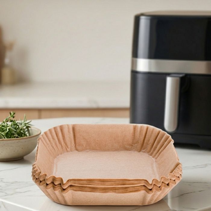 Незалепващи хартиени подложки за Air Fryer – 100 бр. - топлоустойчиви до 240°C