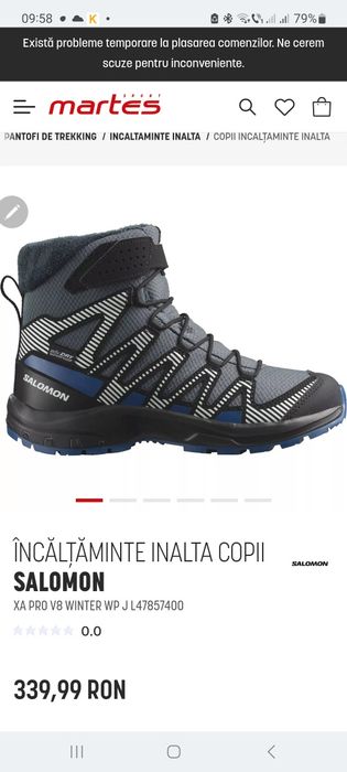 Ghete Salomon Waterproof originali mărimea 35 transport gratuit