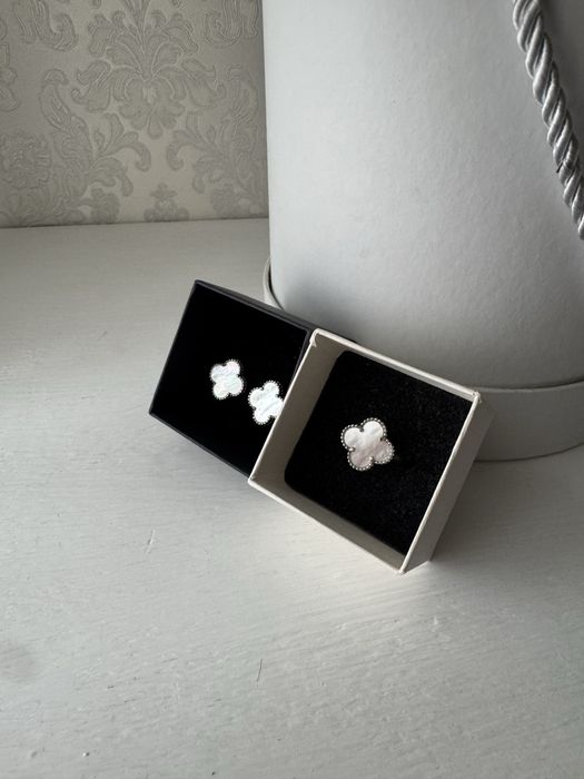 Van Cleef. Серебро. Серьги. Кольцо