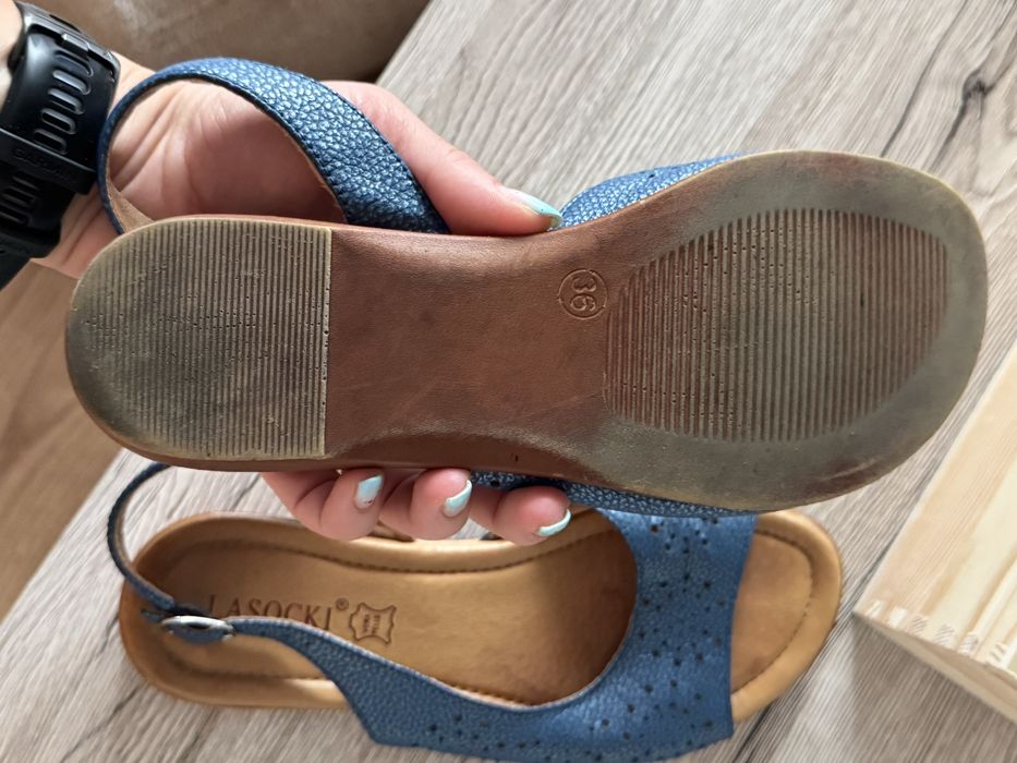 Vand sandale piele albastre
