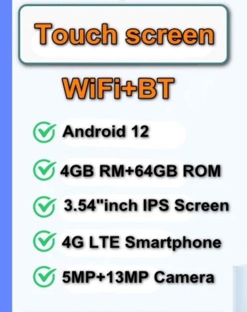Telefon 4G smartphone cu butoane Si touch Screen Android 12