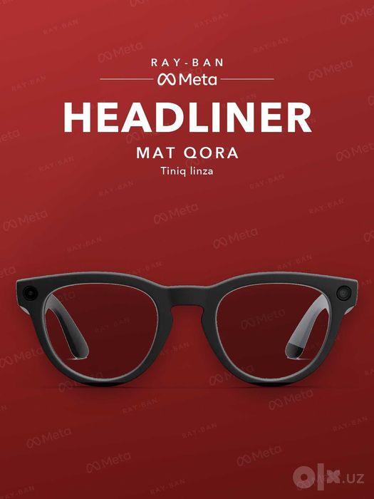 Ray-Ban Meta Headliner Matte Black, прозрачные линзы — оригинал