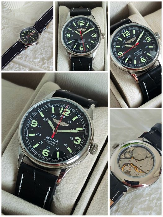 Ceas Mecanic Aviator Pilot Raketa Sovietic URSS