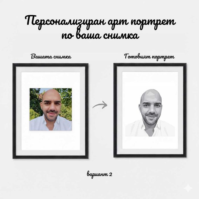 Персонализиран арт портрет по ваша снимка – стил и емоция в рамка
