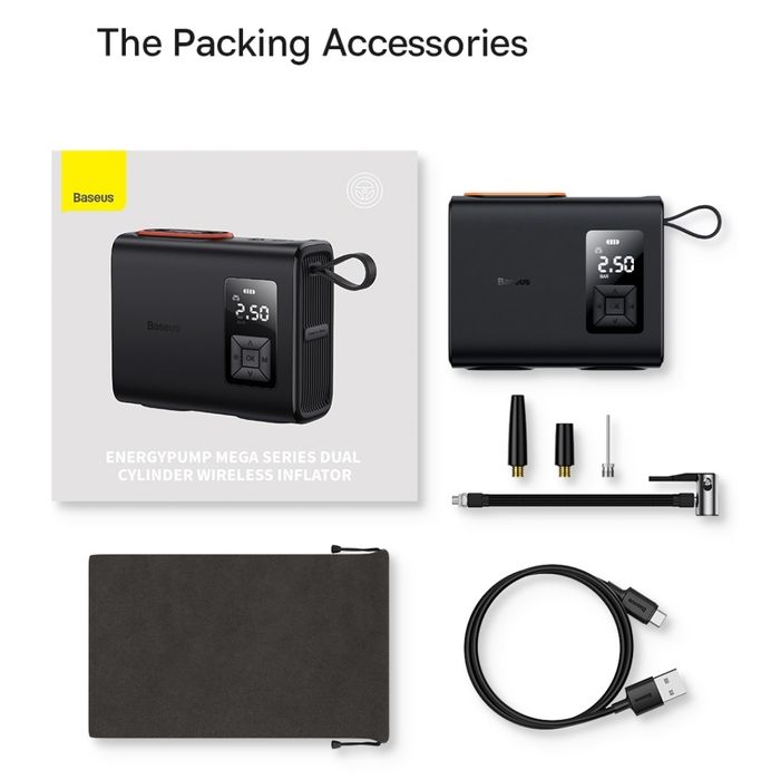 Автомобильный насос Baseus 6000mAh Energy Pump Mega Dual Cylinder