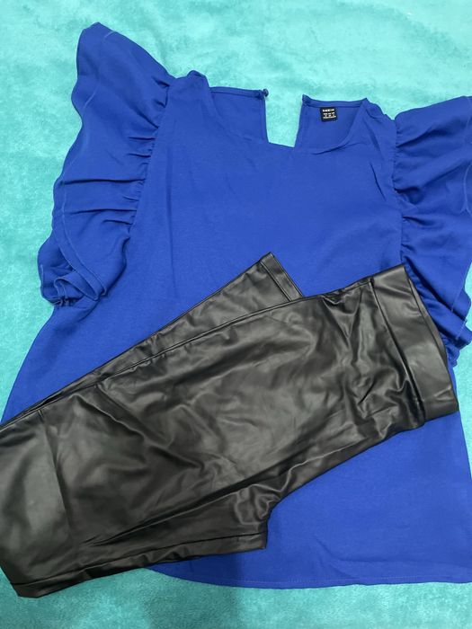 Блузка и кожен клин