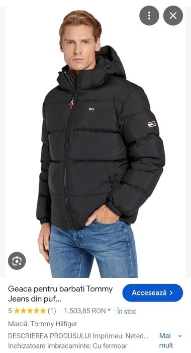 Vând geaca  bărbați Tommy Hilfiger!