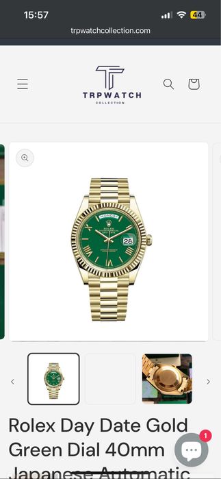 Rolex Day Date Gold Green Dial 40mm Japanese Automatic Mens Watch