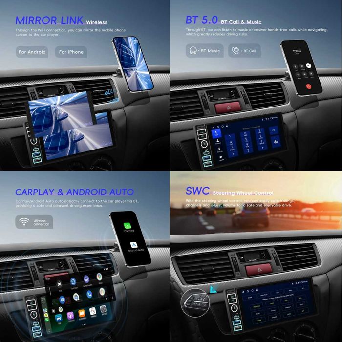 Мултимедия Carplay Android Auto плеър единичен дин навигация автомобил