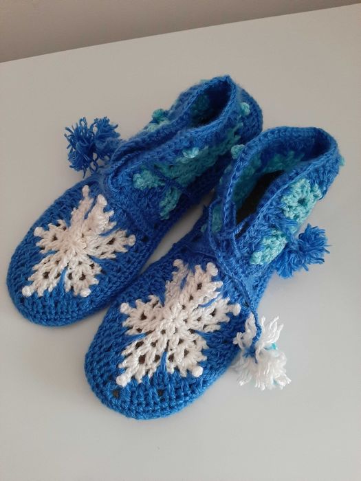 Вязаные  тапочки