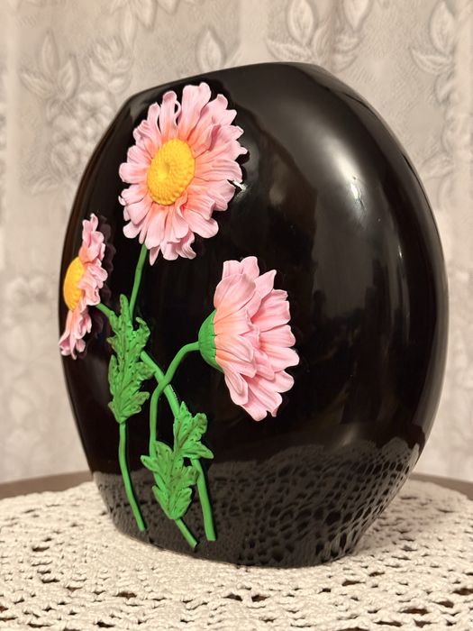 Vaza decorata manual cu lut polimeric