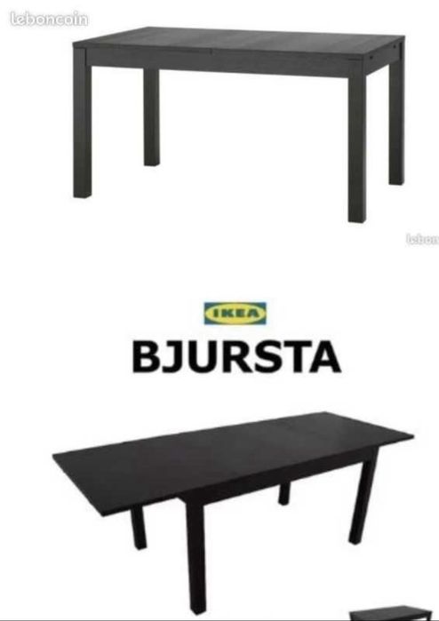 IKEA BJURSTA разтегателна маса – черно-кафява