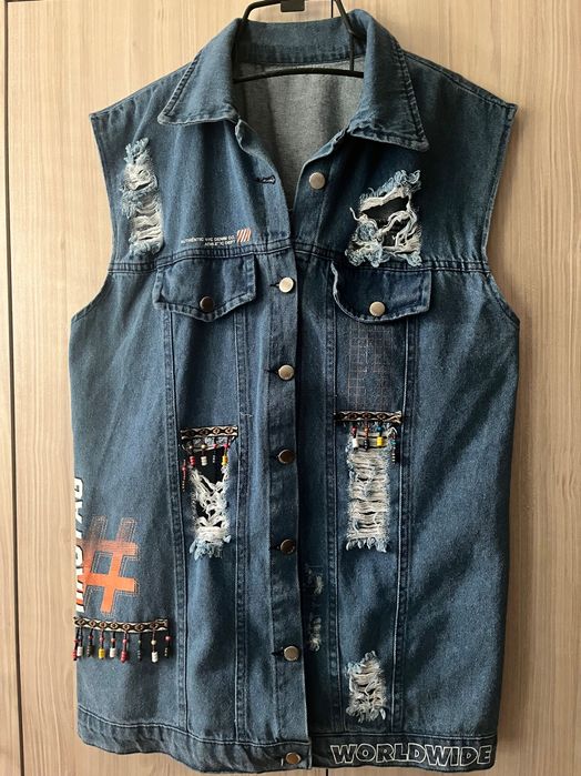 Дамски дънков елек