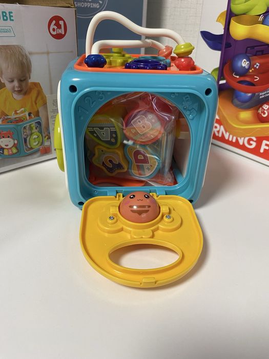 Бебешки/детски играчки - количка за пазаруване, куб, пързалка