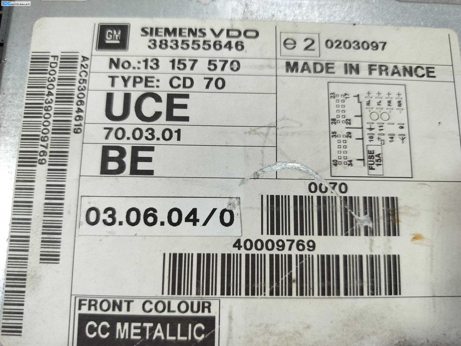 Unitate Radio CD Player Navi Navigatie GPS CD70 Opel Astra H 2004 - 2010 Cod 13157570 [L6244]