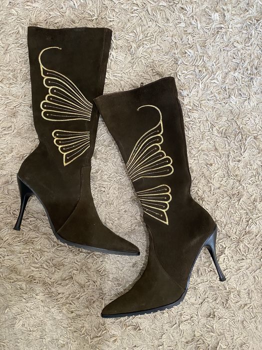 Дамски ботуши естествен велур- 41 номер,