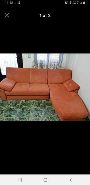 Ъглов диван лежанка 150лв и маса за 50лв