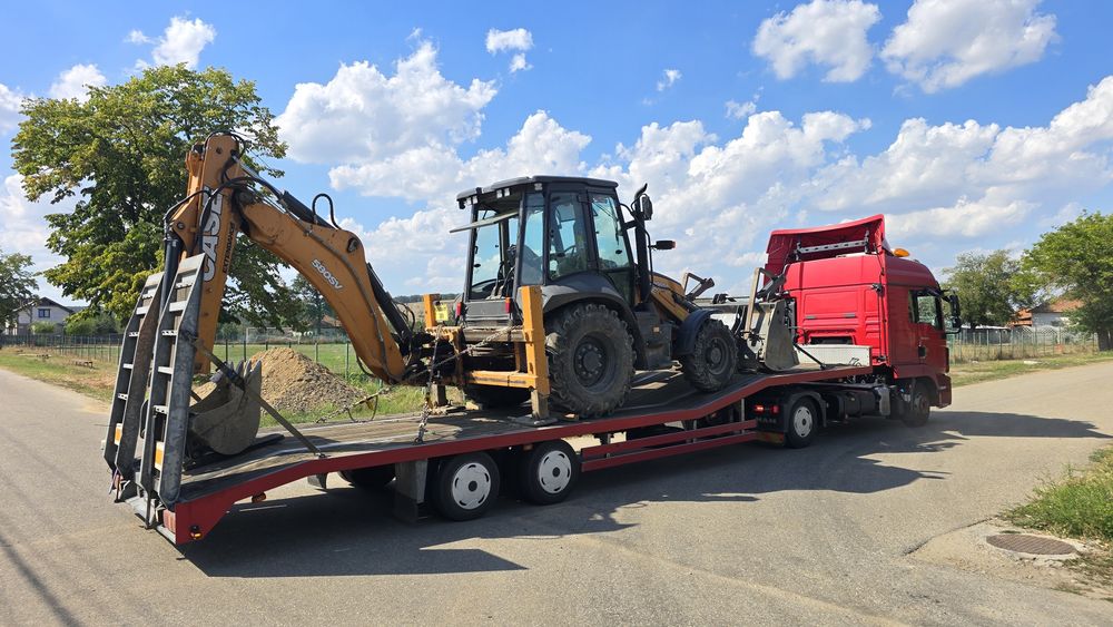 Platforma Transport Utilaje Grele Tractari Auto Recuperator Camioane Dube Trailer Buldoexcavatoare Tractoare Combine Microbuze Autoutilitare DEx12 A1