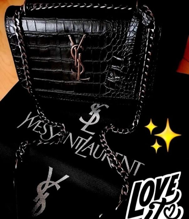 Geanta damă model croco,logo argintiu,saculet, etichetă