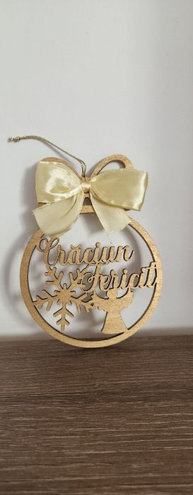 Glob lemn Crăciun fericit