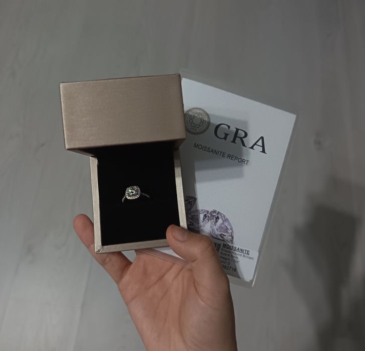 Муассанит кольцо 925 проба