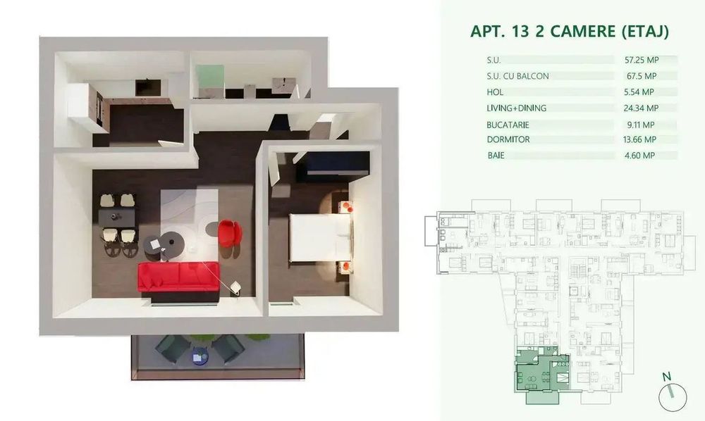 Apartament 2 camere sut 67,50mp | Metrou Mihai Bravu I COMISION 0 %