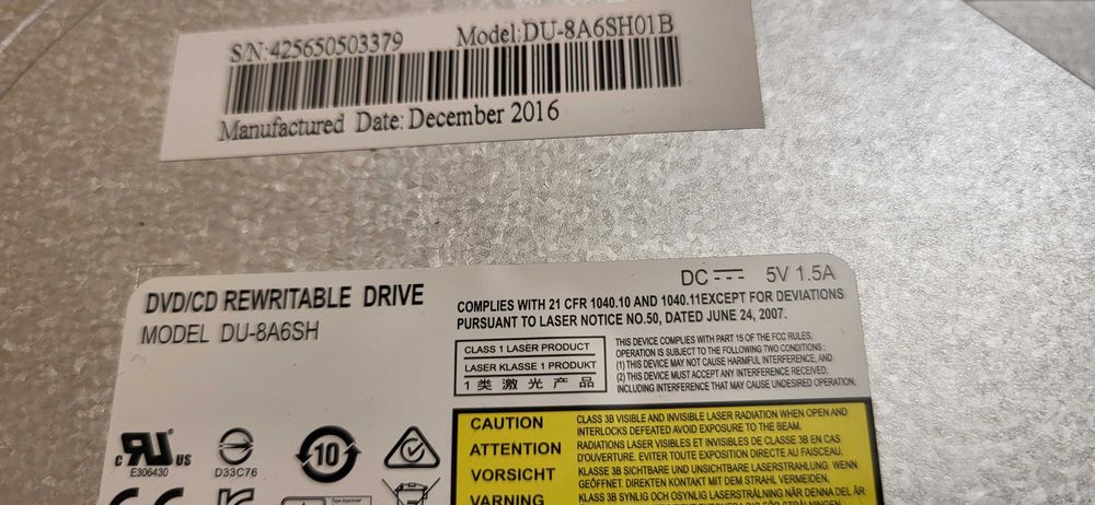 HP DU-8A6SH CD DVD±RW SATA Optical Drive fuctional