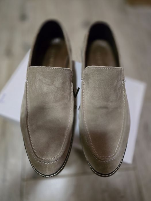 Мъжки мокасини естествен велур български