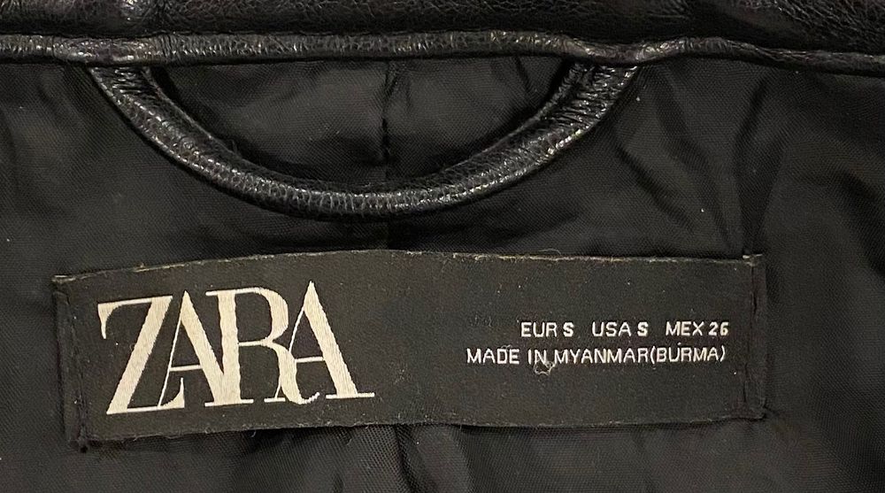 Zara Женско Черно Кожено Яке