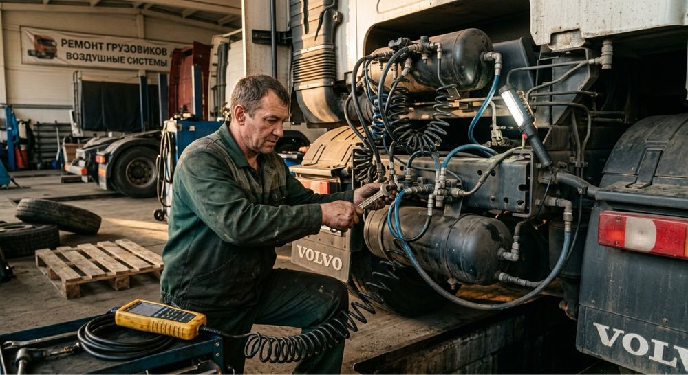 Ремонт воздушного системы фуры Mercedes Man Volvo Daf