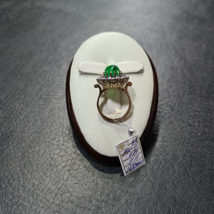 Кольцо Золотое с Бриллиантами Сапфиры