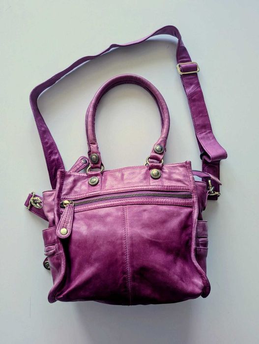 Geantă crossbody George Gina & Lucy ciclam piele naturală