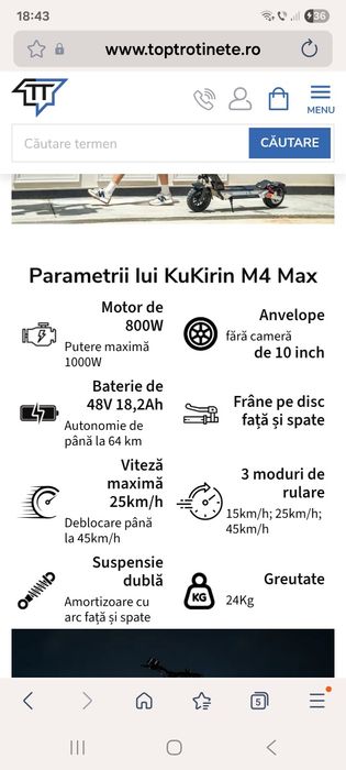 Trotineta Kukirin M4 Max