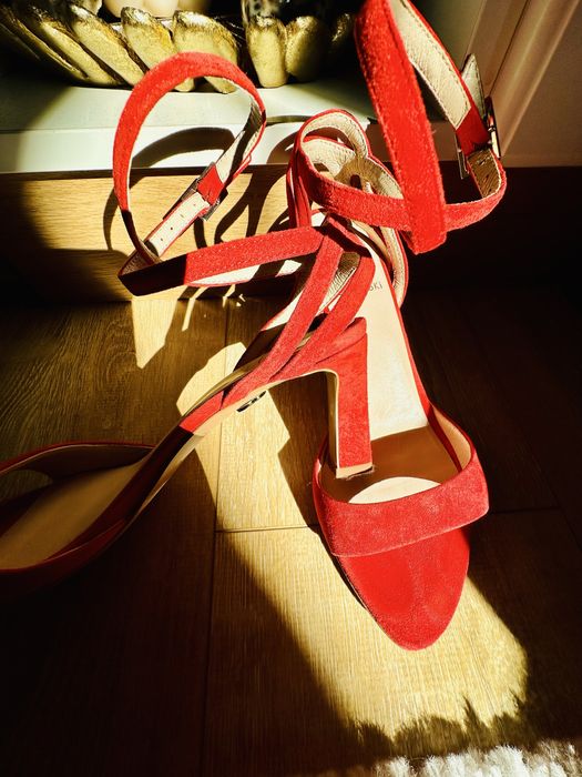 Sandale Baldowski , piele intoarsa, 37, toc 7 cm