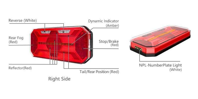 Лед Диодни Стопове, 7 функции с бягащ мигач за 12V-24V/4267