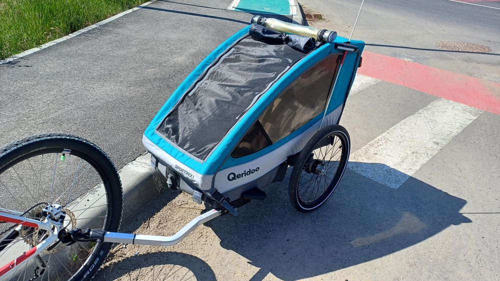 Trasura bicicleta transport copii 2-5 ani, carucior, remorca biciclete