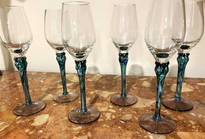 Superb set 6 pahare festive pt aperitiv-Murano-Italia