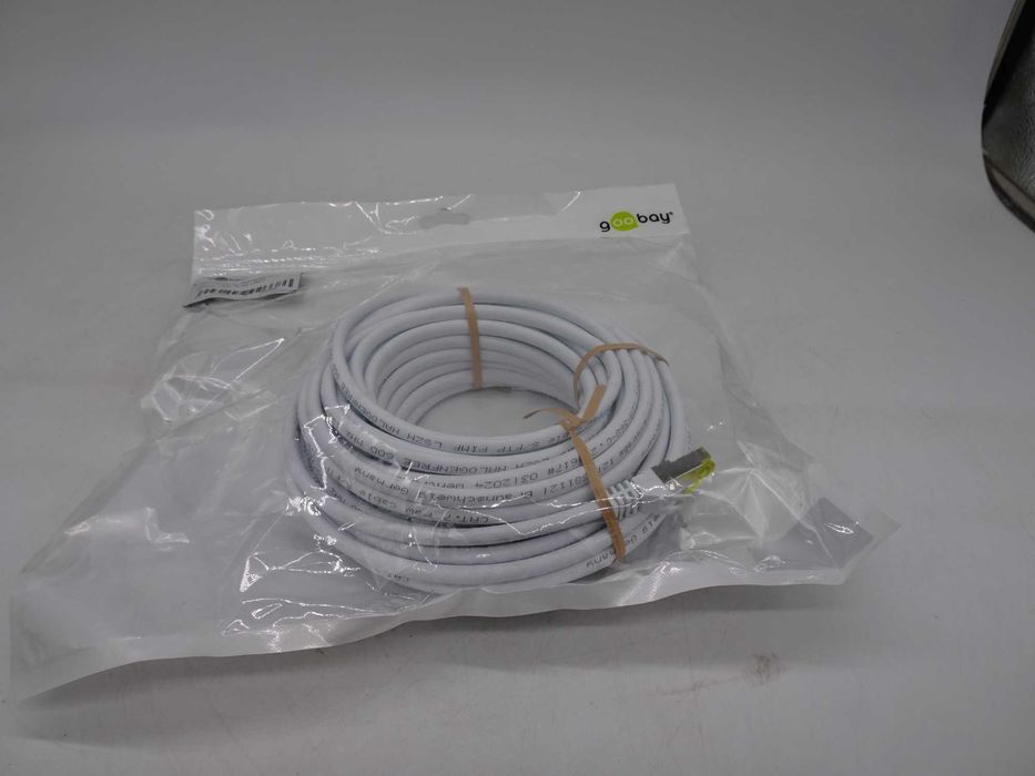 Cablu de retea Goobay, S/FTP Cat 7 cu mufe  RJ45 0.5m alb